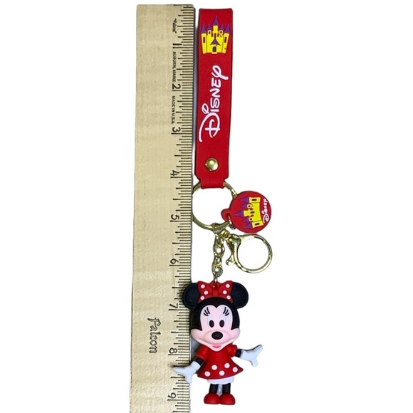 Disney Keychain Minnie Mouse Cartoon Silicone Pendant Keyring 3D Key Ring NEW - Picture 4 of 16